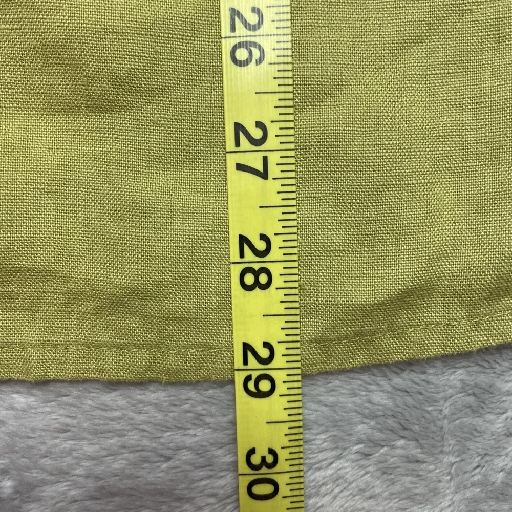 JM Collection Woman 100% Linen Tunic Top Womens 16W Green Beaded 3/4‎ Sleeve